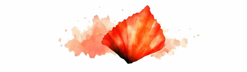 Red flower petal watercolor splash