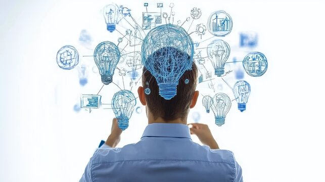 Emerging concept innovation abstract mind thought brainstorm connection human intelligence creativity inspiration and solutions perspective