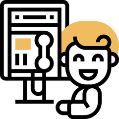 phone booth illustration on a white background     