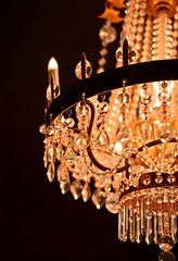 chandelier hanging from a ceiling in a dark room