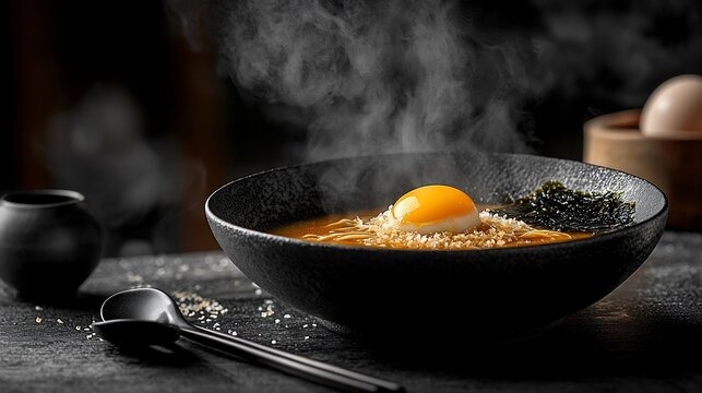 Steaming hot noodle soup