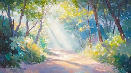 Sunlit Forest Path