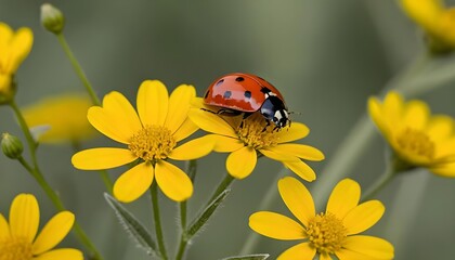 Ladybug on Yellow Flower