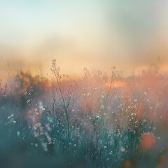 Sunrise meadow, soft focus