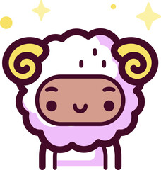 sheep illustration on a white background    