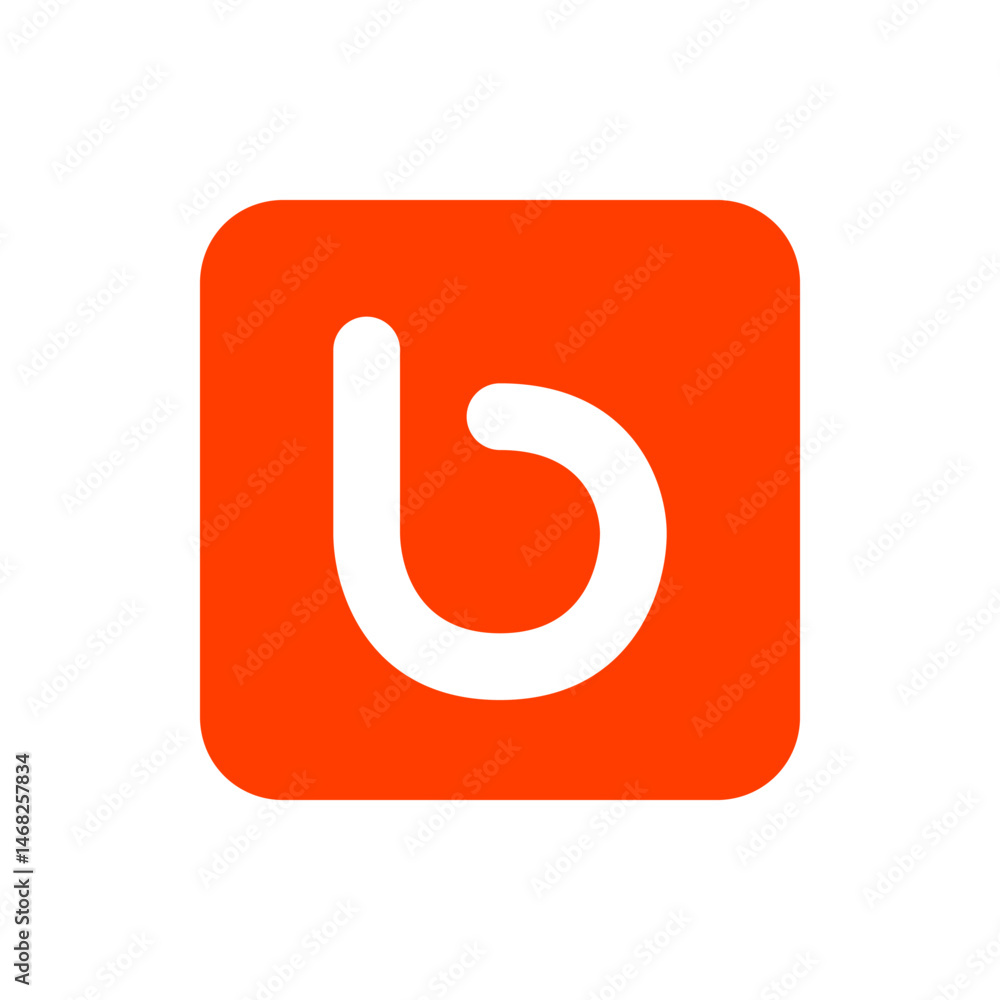 Poster white letter b on an orange rounded square background creating a simple and modern logo design look 