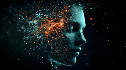 Abstract Digital Portrait Of A Face