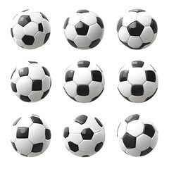 Soccer football ball icon set. Vector illustration --v 6.1 --s 750 --raw