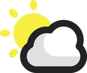 sun cloud illustration on a white background     