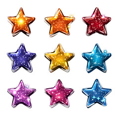 Sparkle stars icon set. Vector --v 6.1 --s 750 --raw
