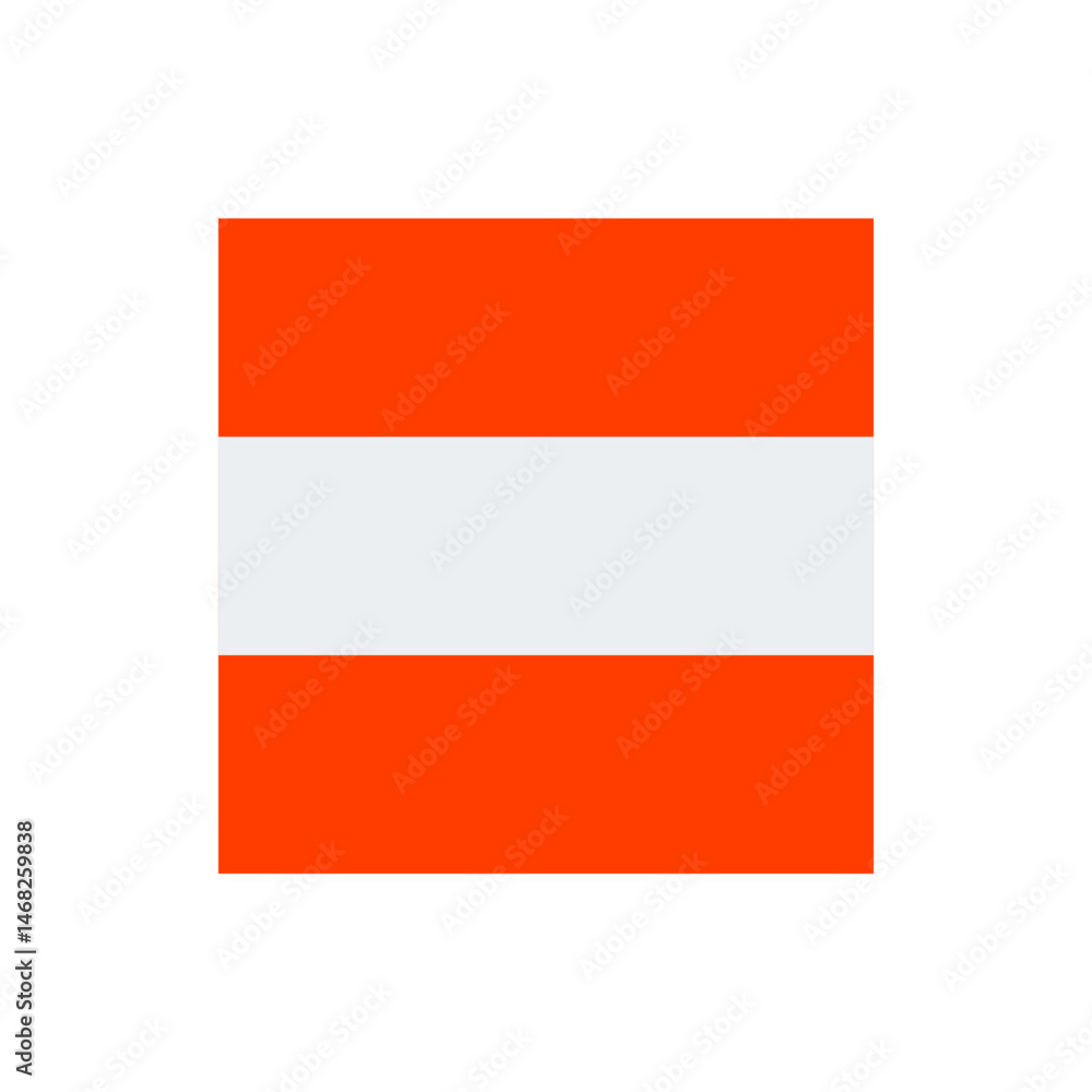 Poster a simple flag design featuring two orange horizontal bands separated by a single white horizontal ba