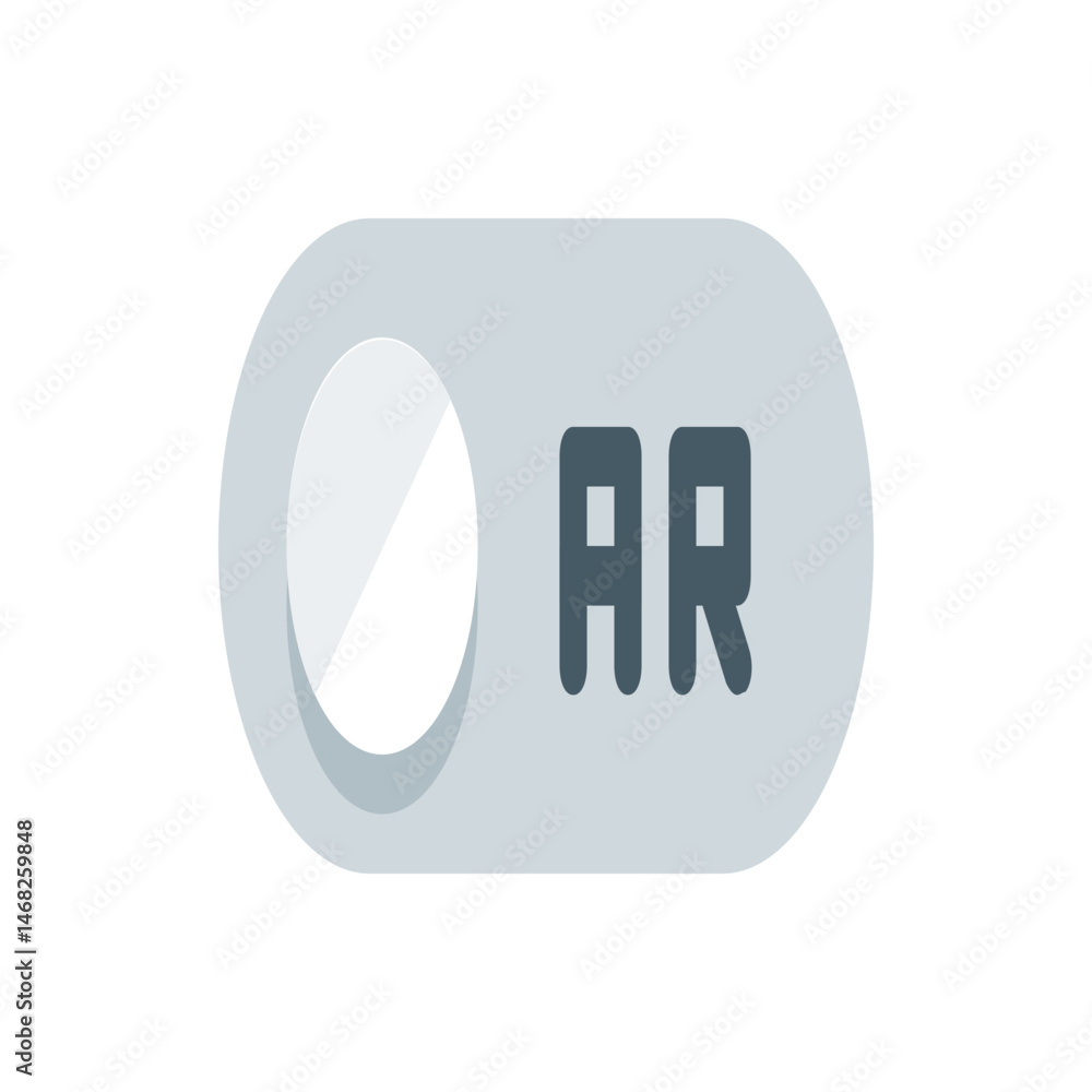 Poster illustration of a light gray toggle switch with a white slider and the letters ar in dark gray text