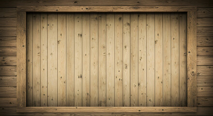 Rustic wooden background with a wooden frame texture pattern perfect for text display and rustic designs