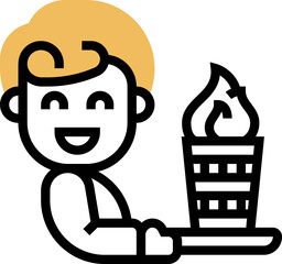 waiter illustration on a white background     