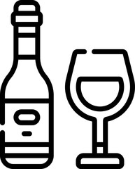 wine bottle illustration on a white background     