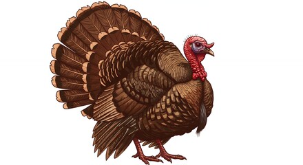 Detailed illustration of a turkey