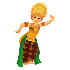 cute balinese dancer illustration