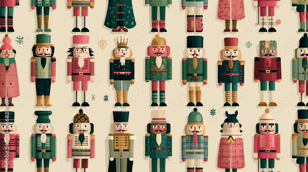 Poster Nutcracker Christmas pattern simple vector on white background   -  