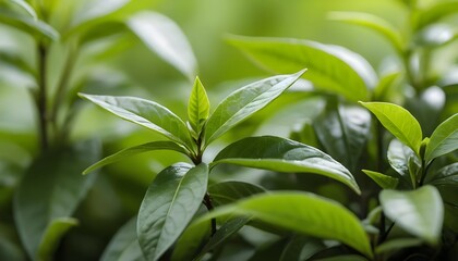 Fototapeta premium Lush Green Leaves Close Up