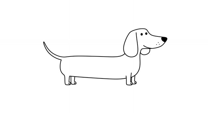 Outlined dachshund illustration