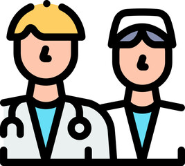 medical team (2) illustration on a white background     
