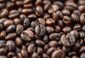 pile of coffee beans that are brown