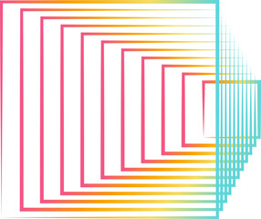Square color blend line gradient technology concept, logo, template, frame