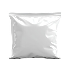 Obraz premium Blank White Pouch Packaging Mockup on Transparent Background