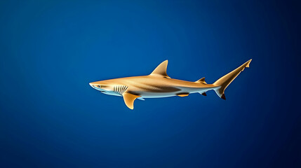 Naklejka premium Brown Shark In Deep Blue Ocean