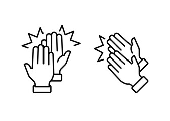 Fototapeta premium Clapping hands vector icon stock illustration