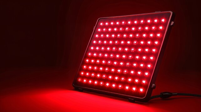 Portable red light therapy panel isolated on transparent background k resolution foldable design .