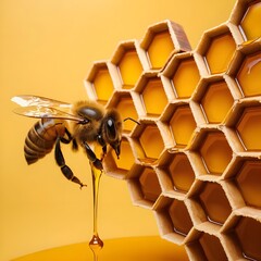 Honeycomb and Bee
