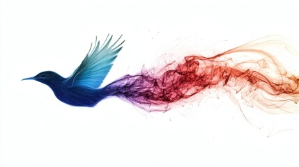 Flying bird smoke illustration design graphic art animal nature colorful creative wallpaper background