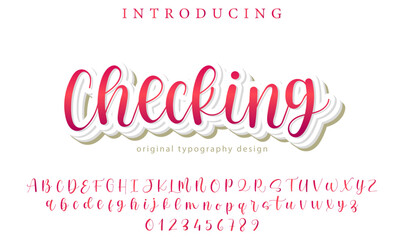 Checking Font Stylish brush painted an uppercase vector letters, alphabet, typeface