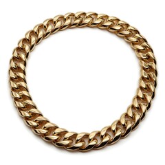 Obraz premium Upgrade Your Jewelry Collection With Glossy Brass Collar Necklace Featuring Curb Link Texture For Elegance