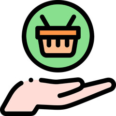 shopping basket illustration on a white backgr