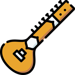 sitar illustration on a white background    