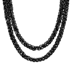 Obraz premium Layer Your Look With Glossy Obsidian Layered Chain Necklace Featuring Mirror Finish Modern Appeal