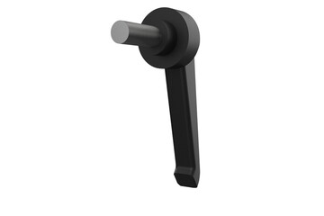 Compact Quarter-Turn Latch with Threaded Stud and Black Handle, Black L-Handle Quarter-Turn Lock an L-Shaped Handle and Cross Recess, Secure for Enclosures or Panels on a PNG Transparent Background