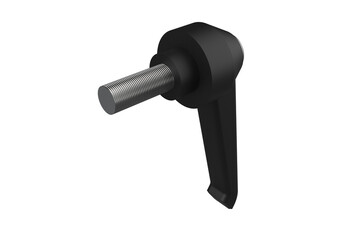 Compact Quarter-Turn Latch with Threaded Stud and Black Handle, Black L-Handle Quarter-Turn Lock an L-Shaped Handle and Cross Recess, Secure for Enclosures or Panels on a PNG Transparent Background