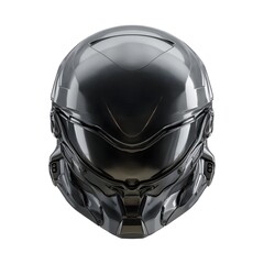 Fototapeta premium Embark on Galactic Adventures with a Glossy Gunmetal Black Sci Fi Helmet for Futuristic Protection