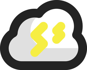 thunderstorm illustration on a white background    