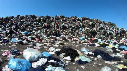 Mountains of Discarded Clothing: A Stark Reminder of Fast Fashion's Environmental Impact - Powered by Adobe