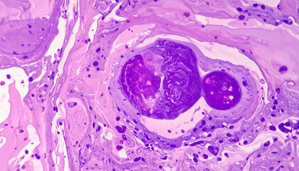 Microscopic Image of Benign Breast Lesion: Fibroadenoma Pathology