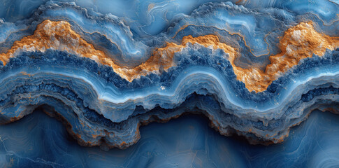 Close-Up of Blue-Gray Marble Texture: Geological Art from Top-Down View