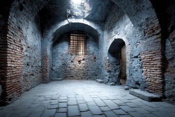 Ancient, stone-walled, arched passageway