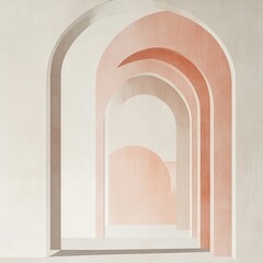 Beige and coral arches pathway
