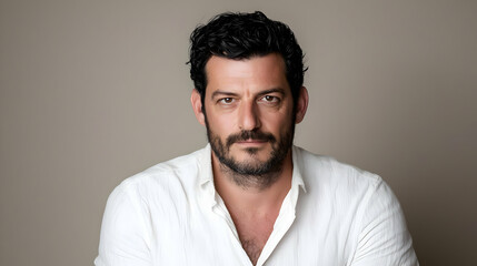 Fototapeta premium Studio Portrait Of Man In White Shirt