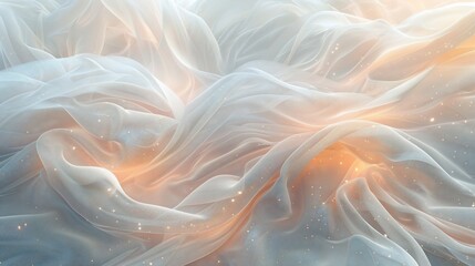 Fototapeta premium Soft, flowing fabric with subtle light. Delicate, ethereal texture