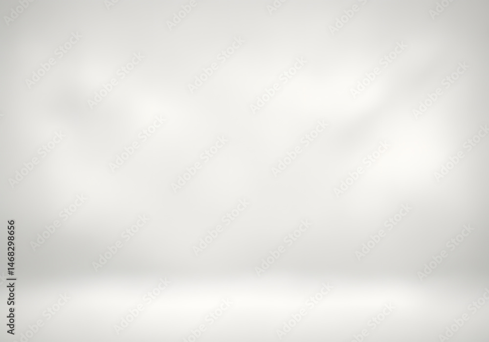 Poster white empty studio room background with soft diffused light, perfect for product presentations, webs